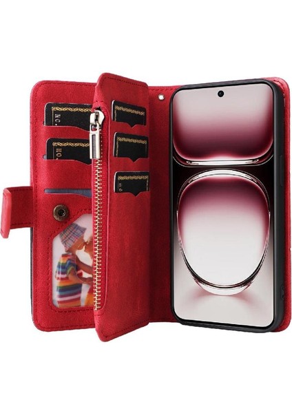 Oppo Oppo 12 Pro 5g Dokuz Kart Yuvaları Iki Renkli Dikiş Kickstand Için Kılıf (Yurt Dışından) modelleri