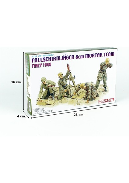 6215 1/35 Ölçek Alman Paraşütcüler (8cm Mortar Team) Figürleri Plastik Model Kiti fırsatları