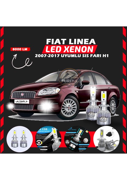 Fiat Linea 2007-2017 Sis Farı Uyumlu Şimşek Etkili LED Xenon Performance Series H1