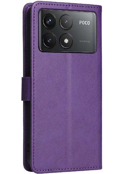 Colorful Shop Xiaomi Poco F6 Pro Için Flip Case Kart Yuvası ile Yüksek Kaliteli Deri Katı (Yurt Dışından)