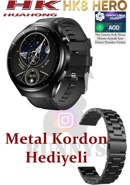 Tecno Camon Uyumlu Akıllı Saat Erkekler İçin Konuşma Özellikli Metal Kordon Hediyeli
