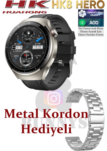 Poco M3 Uyumlu Akıllı Saat Erkekler İçin Konuşma Özellikli Metal Kordon Hediyeli