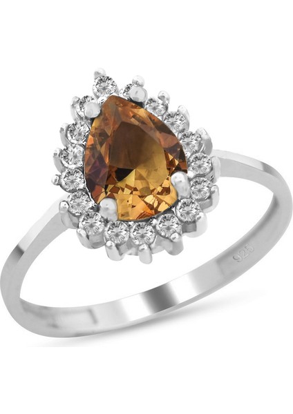 925 Ayar Gümüş Zultanit Damla Anturaj Yüzük