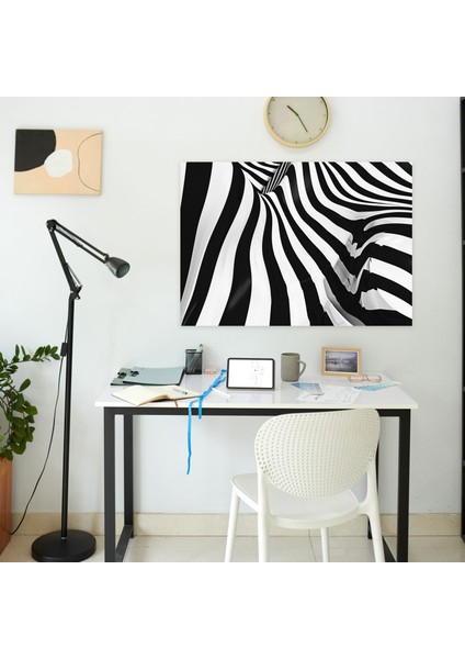 Siyah Beyaz Çizgili Soyut Sanat Kanvas Tablo - Soyut Sanat, Soyut Sanat, Kanvas Tablo, Duvar Sanatı, 50X30 cm fiyatları