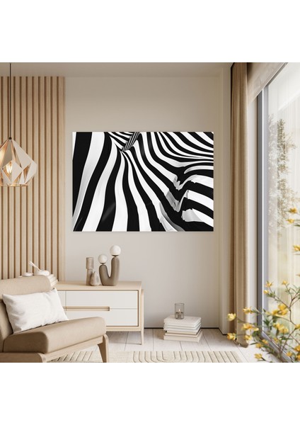 Siyah Beyaz Çizgili Soyut Sanat Kanvas Tablo - Soyut Sanat, Soyut Sanat, Kanvas Tablo, Duvar Sanatı, 50X30 cm modelleri