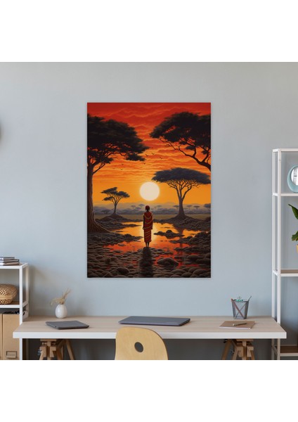 Afro Manzara Kanvas Tablo - Afro, Afrika Doğası, Duvar Sanatı, Manzara Tablosu, 30X50 cm fiyatları