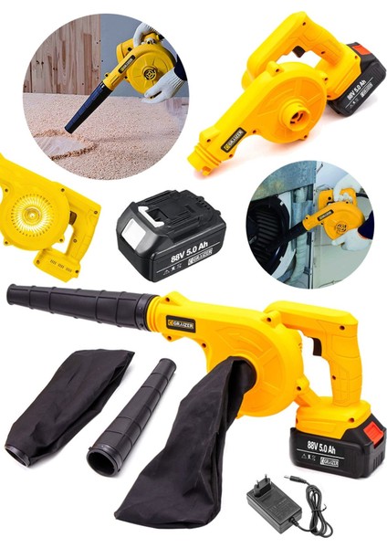 Alman 88 V Akülü Körük Hava Körüğü Yaprak Üfleme Makinesi Bilgisayar Pc Temizleme Emme Özellikli