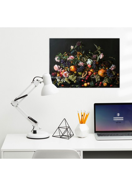 Meyveler ve Çiçekler Caravaggio Tarzı Duvar Dekorasyonu - Caravaggio, Kanvas Tablo, Kanvas Tablo, Caravaggio Stili, 90X60 modelleri