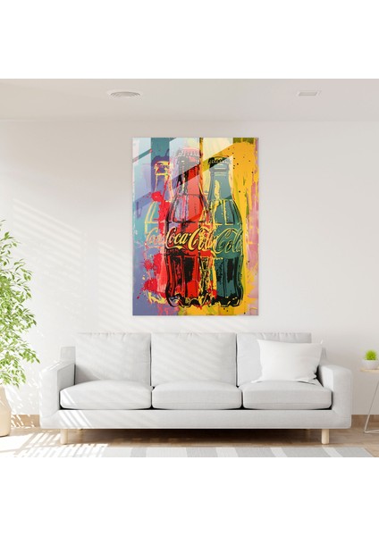 Andy Warhol Cam Baskı: Coca-Cola Şişeleri - Andy Warhol, Ev Dekorasyonu, Pop Art, Cam Baskı, 30X45