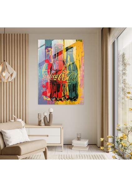 Andy Warhol Cam Baskı: Coca-Cola Şişeleri - Andy Warhol, Ev Dekorasyonu, Pop Art, Cam Baskı, 30X45