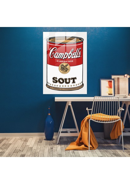 Andy Warhol Ev Dekorasyonu Campbell'in Çorba Sanatı - Andy Warhol, Ev Dekorasyonu, Cam Baskı, Modern Sanat, 30X45 fiyatları
