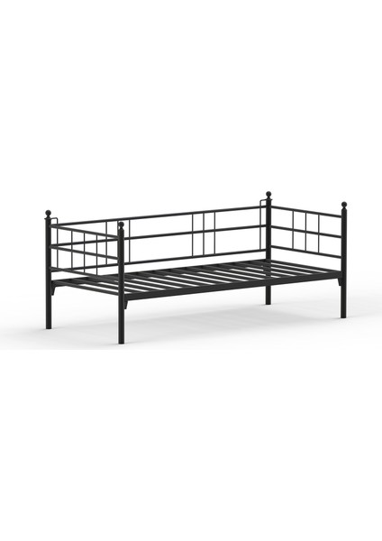 Soho Daybed Tek Kişilik Sedir Divan Metal Karyola Siyah