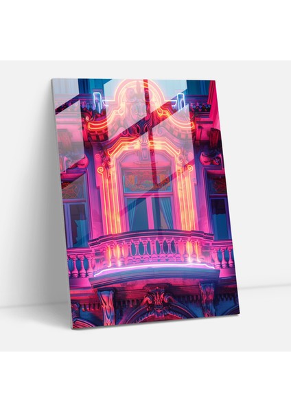 Neon Rönesans Cam Duvar Sanatı - Klasisizm+Popart, Modern Sanat, Cam Baskı, Klasisizm ile Pop Art'ı Birleştirmek, 30X45