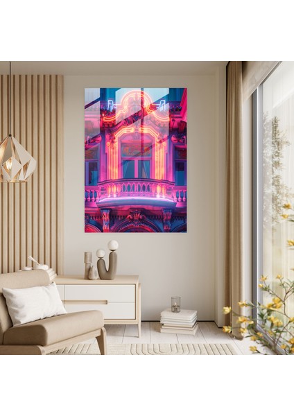 Neon Rönesans Cam Duvar Sanatı - Klasisizm+Popart, Modern Sanat, Cam Baskı, Klasisizm ile Pop Art'ı Birleştirmek, 30X45