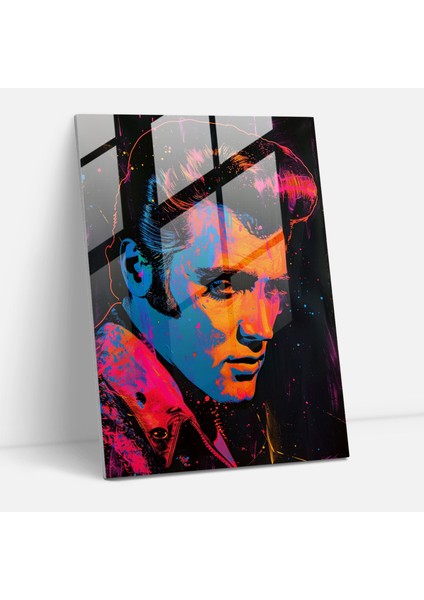 Andy Warhol Cam Sanatı Elvis Presley Duvar Dekorasyonu - Andy Warhol, Modern Sanat, Duvar Dekorasyonu, Andy Warhol, 30X45