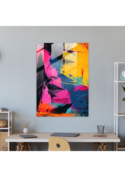 Andy Warhol Cam Duvar Sanatı Soyut Tasarım - Andy Warhol, Cam Duvar Sanatı, Cam Baskı, Duvar Dekorasyonu, 30X45 modelleri