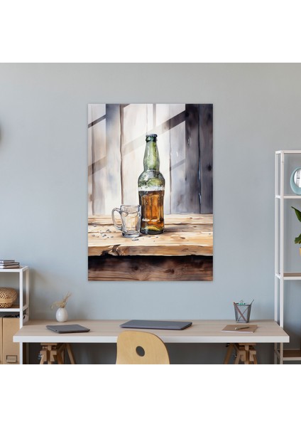 Bira Bardağı Duvar Tablosu - Bira, Ev Dekorasyonu, Cam Baskı, Cam Duvar Sanatı, 30X45 modelleri