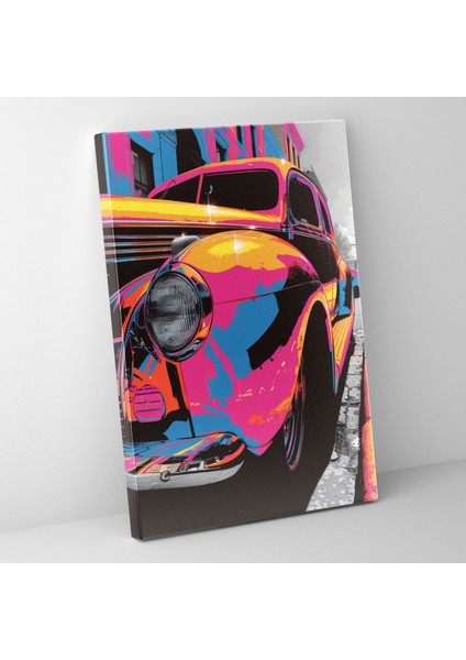 Klasik Araba Pop Art Kanvas Tablo - Klasisizm ve Popart, Duvar Sanatı, Kanvas Tablo, Klasik Araba Pop Art, 30X50