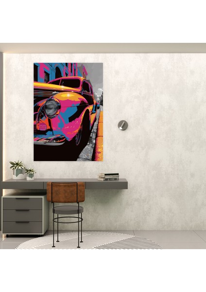 Klasik Araba Pop Art Kanvas Tablo - Klasisizm ve Popart, Duvar Sanatı, Kanvas Tablo, Klasik Araba Pop Art, 30X50