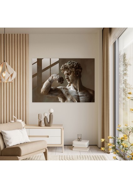 Klasisizm Modern Sanat: Savaşçı Kahraman Heykeli - Klasisizm, Ev Dekorasyonu, Cam Duvar Sanatı, Cam Sanatı, 45X30 fiyatları