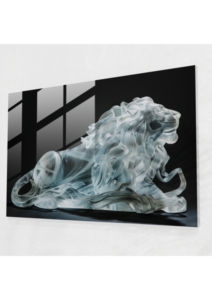 Klasisizm Cam Sanatı Ev Dekorasyonu - Klasisizm, Majestic Lion, Regal Elegance, Heykel, 45X30