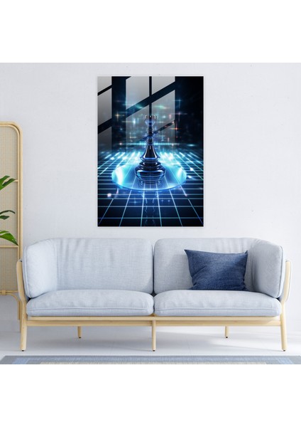 Fütüristik Satranç Cam Baskı - Satranç, Satranç, Teknoloji, Fütüristik Konsept, 30X45 fiyatları