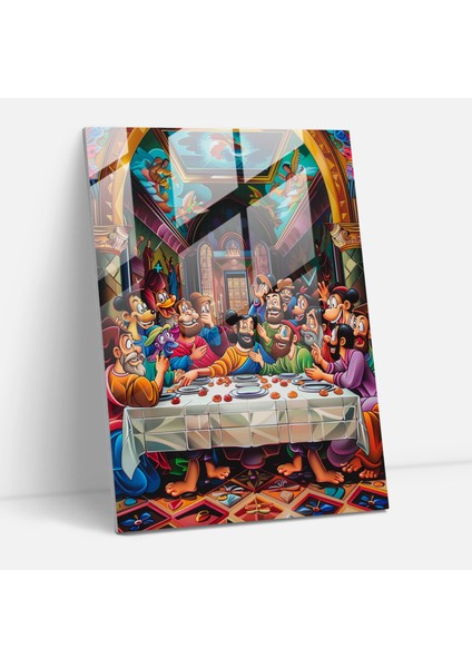 Klasik Pop Art Son Akşam Yemeği Cam Baskı - Klasisizm+Popart, Modern Sanat, Cam Sanatı, Ev Dekorasyonu, 30X45
