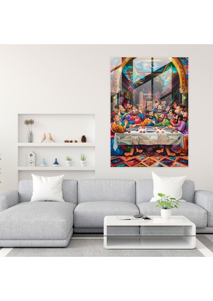Klasik Pop Art Son Akşam Yemeği Cam Baskı - Klasisizm+Popart, Modern Sanat, Cam Sanatı, Ev Dekorasyonu, 30X45 fiyatları