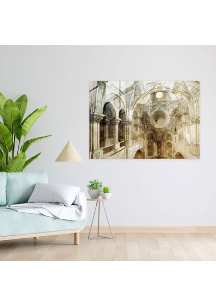 Leonardo Da Vinci Ev Dekorasyonu - Leonardo Da Vinci, Duvar Dekorasyonu, Mimari Tasarım Çizimi, Girift Detaylar, 90X60 modelleri
