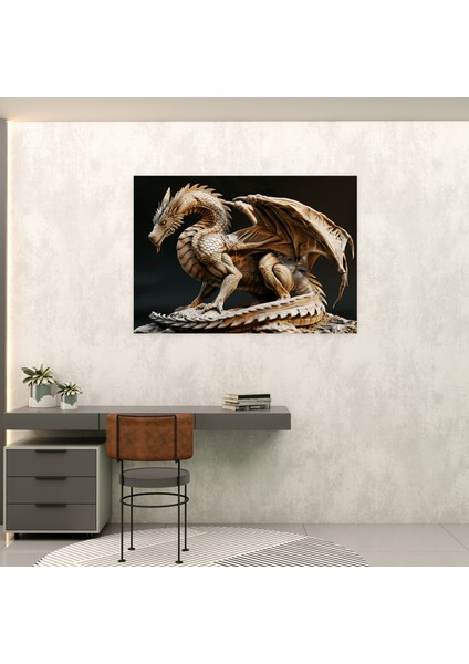 Görkemli Ejderha Leonardo Da Vinci Kanvas Tablo - Leonardo Da Vinci, Kanvas Tablo, Kanvas Tablo, Efsanevi Yaratık, 50X30