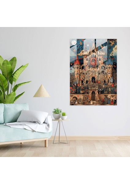 Ortaçağ Karikatür Cam Baskı - Klasisizm+Popart, Cam Baskı, Klasisizm ile Pop Art'ı Birleştirmek, Duvar Süslemesi, 30X45 modelleri