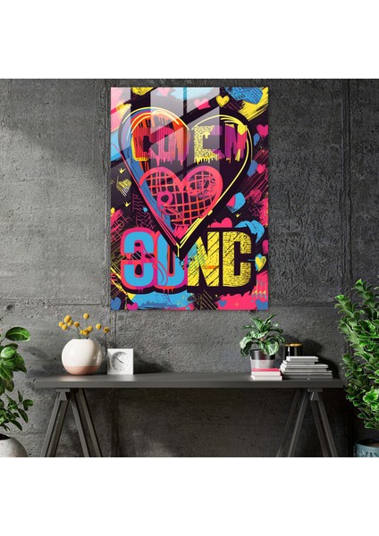 Love Tipografi Cam Baskı Duvar Sanatı - Andy Warhol, Modern Sanat, Duvar Dekorasyonu, Cam Baskı, 30X45 modelleri
