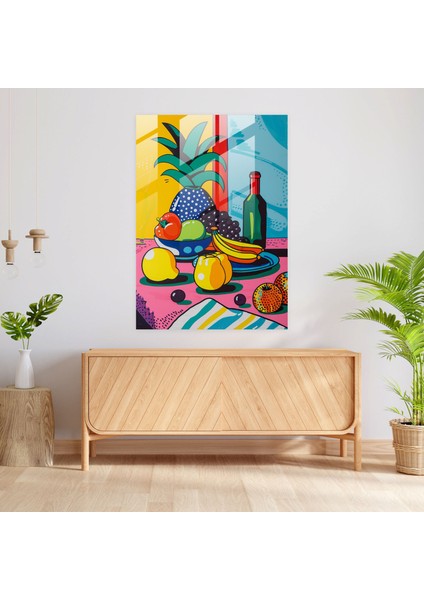 Cesur Natürmort Cam Baskı - Klasisizm+Popart, Ev Dekorasyonu, Natürmort Sahnesi, Pop Art, 30X45 fiyatları