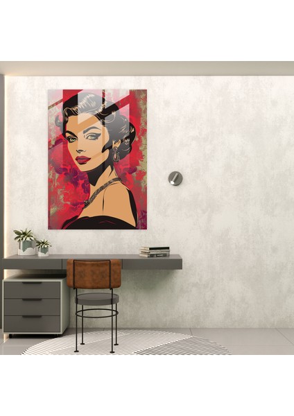 Glamour Klasisizm Cam Duvar Sanatı - Klasisizm+Popart, Ev Dekorasyonu, Modern Sanat, Pop Art ile Klasisizm, 30X45