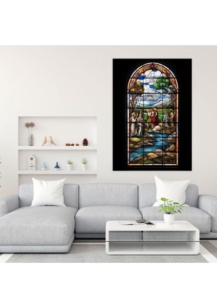 Kilise Duvar Süslemesi - Kilise, Incil Sahneleri, Duvar Süslemesi, Vitray Pencere, 30X50 modelleri