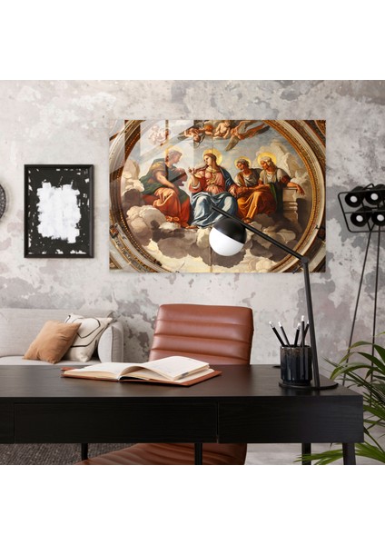 Klasisizm Duvar Dekorasyonu: Rönesans Tablosu - Klasisizm, Cam Baskı, Modern Sanat, Cam Duvar Sanatı, 45X30