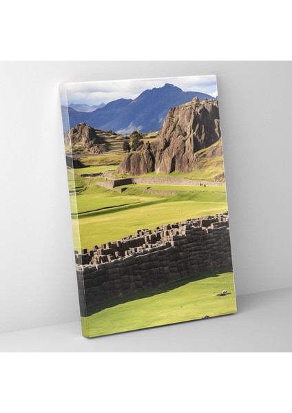 Sacsayhuaman Kalesi Duvar Tablosu - Maya, Kanvas Tablo, Dağ Zemin, Ev Dekorasyonu, 30X50