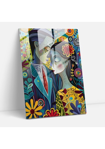 Pop Art Cam Baskılı Klasisizm - Klasisizm+Popart, Romantik Resim, Cam Sanatı, Modern Sanat, 30X45