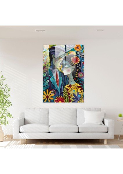 Pop Art Cam Baskılı Klasisizm - Klasisizm+Popart, Romantik Resim, Cam Sanatı, Modern Sanat, 30X45