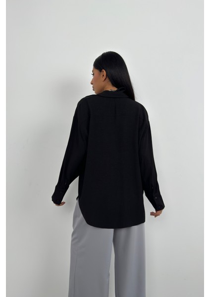 Oversize Keten Gömlek