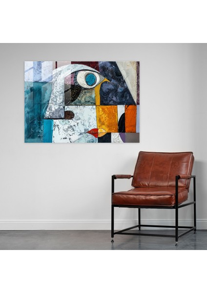 Pablo Picasso Cam Baskı - Soyut Kompozisyon - Pablo Picasso, Ev Dekorasyonu, Modern Sanat, Cam Baskı, 45X30