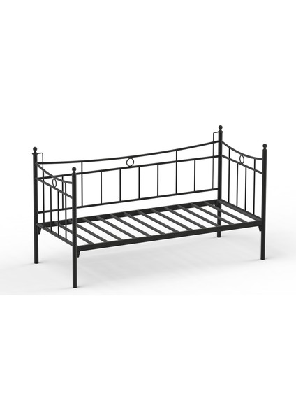 Daily Daybed Tek Kişilik Sedir Divan Metal Karyola Siyah