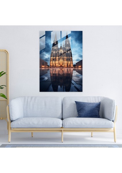 Kilise Camı Baskı: Alacakaranlık Katedrali - Kilise, Duvar Süslemesi, Ev Dekorasyonu, Alacakaranlık Katedrali, 30X45 fiyatları