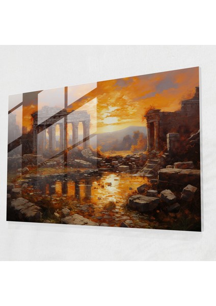 Roma Harabeleri Cam Baskı - Mitoloji, Cam Duvar Sanatı, Antik Roma Harabeleri, Nostaljik, 45X30