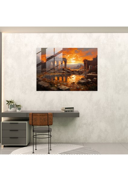Roma Harabeleri Cam Baskı - Mitoloji, Cam Duvar Sanatı, Antik Roma Harabeleri, Nostaljik, 45X30 fiyatları