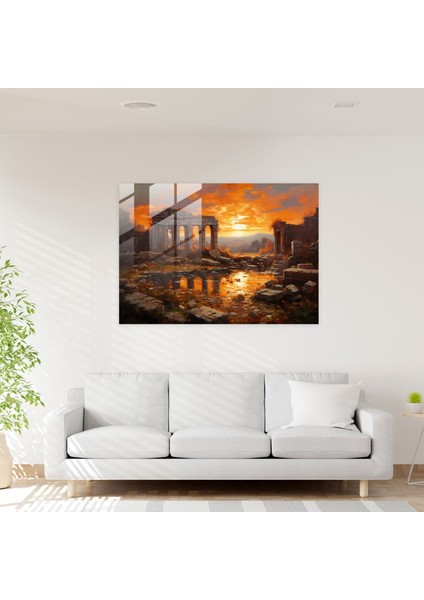 Roma Harabeleri Cam Baskı - Mitoloji, Cam Duvar Sanatı, Antik Roma Harabeleri, Nostaljik, 45X30 modelleri