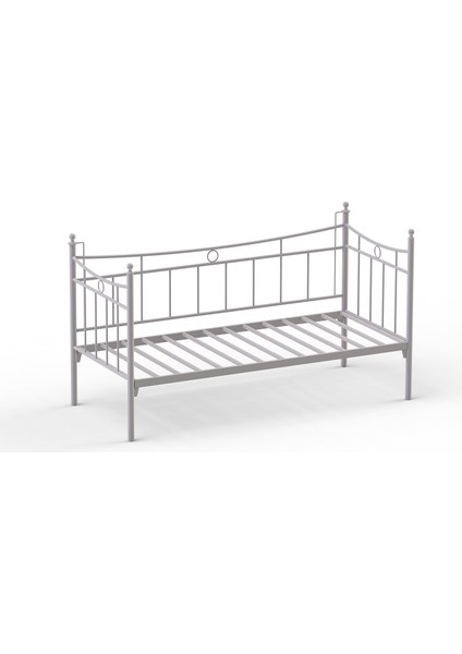 Daily Daybed Tek Kişilik Sedir Divan Metal Karyola Beyaz