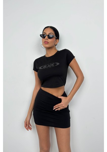 Kabartma Baskılı Likralı T-Shirt fiyatları