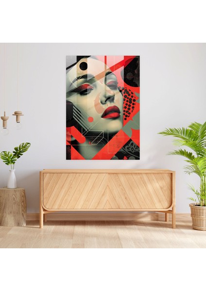Art Deco Pop Art Cam Duvar Sanatı - Klasisizm+Popart, Cam Sanatı, Ev Dekorasyonu, Cam Baskı, 30X45