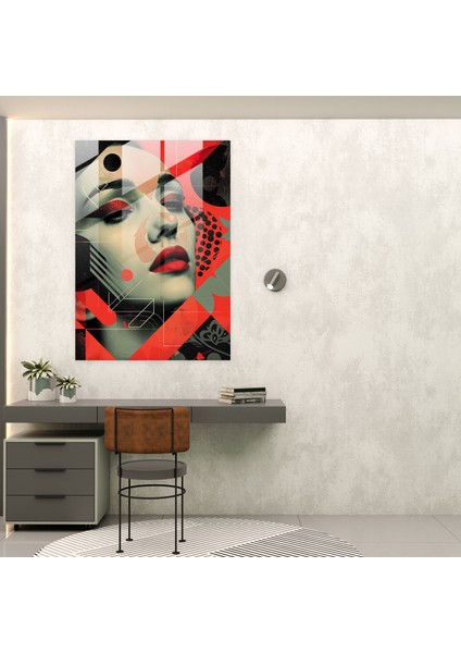 Art Deco Pop Art Cam Duvar Sanatı - Klasisizm+Popart, Cam Sanatı, Ev Dekorasyonu, Cam Baskı, 30X45